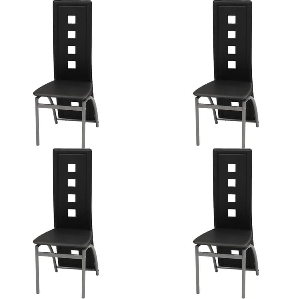 Petromila vidaXL Jedálenské stoličky 4 ks, čierne, umelá koža