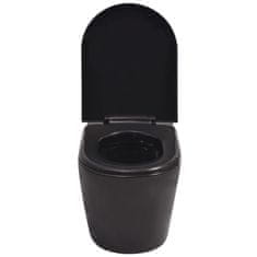 Petromila vidaXL Keramické závesné WC, čierne