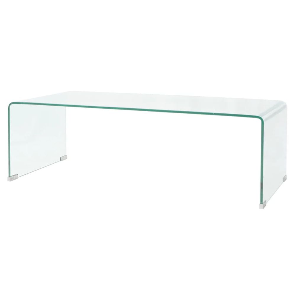 Vidaxl Konferenčný stolík z tvrdeného skla, 98x45x30 cm, priehľadný