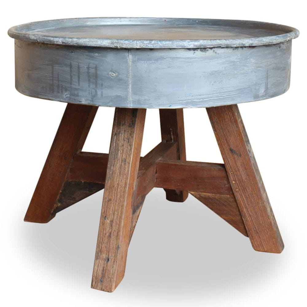 Petromila vidaXL Konferenčný stolík z recyklovaného dreva, 60x45 cm, strieborný
