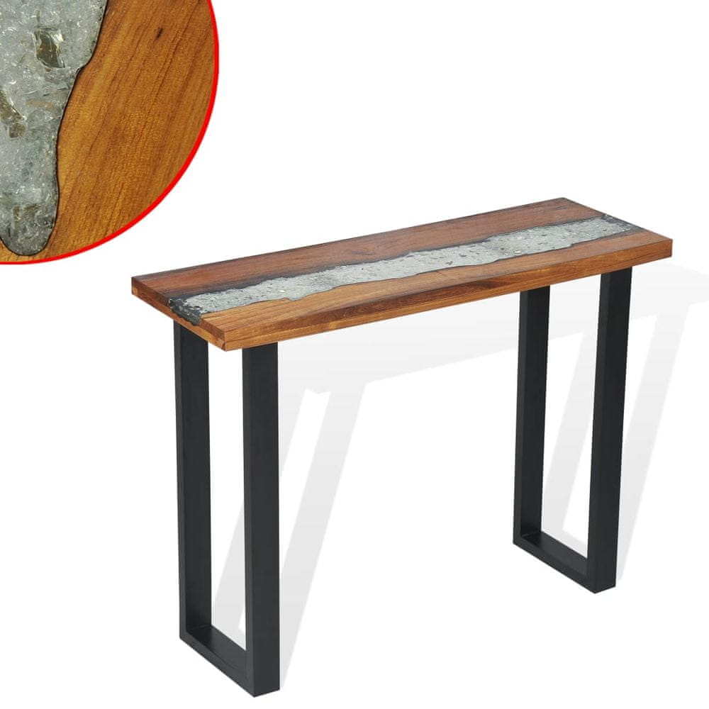 Petromila vidaXL Konzolový stolík, teakové drevo, 100x35x75 cm