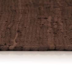 Vidaxl Ručne tkaný koberec Chindi, bavlna 160x230 cm, hnedý