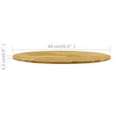 Vidaxl Stolová doska dubové drevo okrúhla 23 mm 800 mm