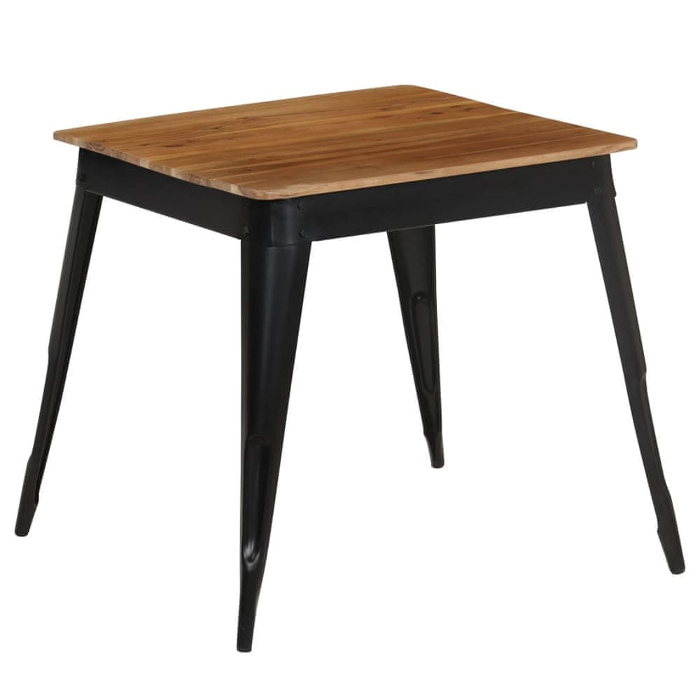 Petromila vidaXL Jedálenský stôl z masívneho akáciového dreva a ocele 75x75x76 cm