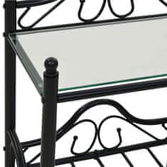 Petromila vidaXL Nočné stolíky, 2 ks, oceľ a tvrdené sklo, 45x30,5x60 cm, čierne