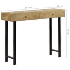 Vidaxl Konzolový stolík 102x30x79 cm masívne mangovníkové drevo