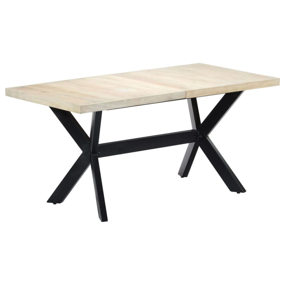 Petromila vidaXL Jedálenský stôl biely 160x80x75 cm masívne mangovníkové drevo 
