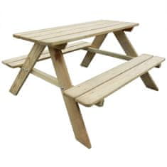 Vidaxl Detský piknikový stôl 89x89,6x50,8 cm, borovicové drevo (41701)