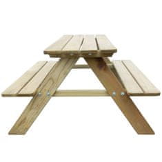 Vidaxl Detský piknikový stôl 89x89,6x50,8 cm, borovicové drevo (41701)