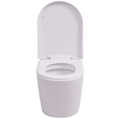 Petromila vidaXL Keramické závesné WC so skrytou nádržou, biele