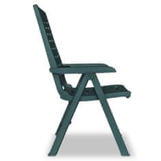 Vidaxl Sklápacie záhradné stoličky 6 ks, plast, zelené