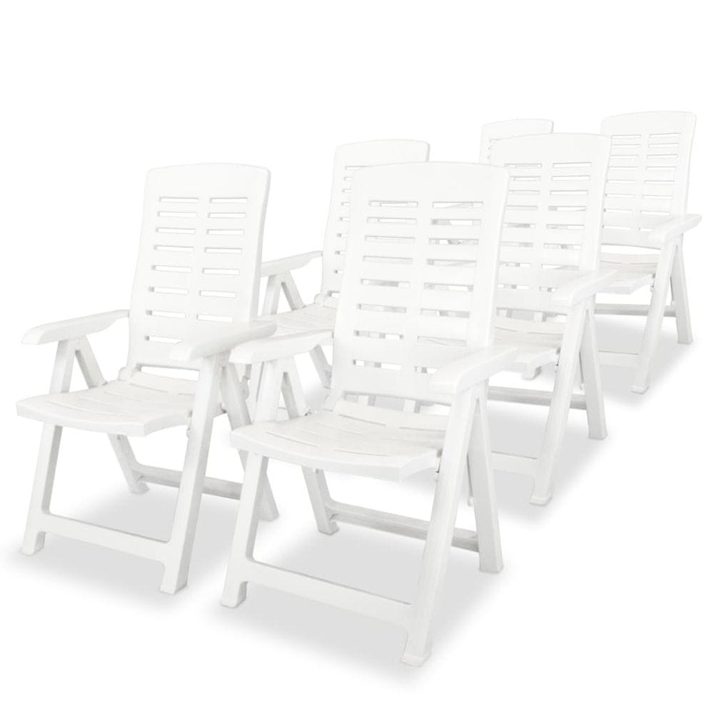 Petromila vidaXL Sklápacie záhradné stoličky 6 ks, plast, biele