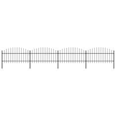 Vidaxl Záhradný plot s hrotmi, oceľ (1-1,25)x6,8 m, čierny