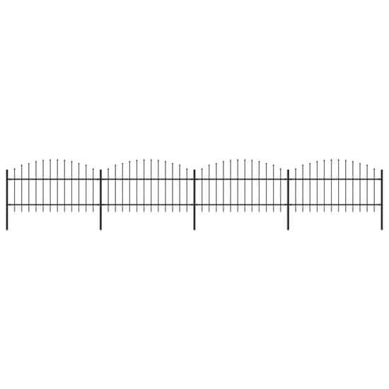Vidaxl Záhradný plot s hrotmi, oceľ (1-1,25)x6,8 m, čierny