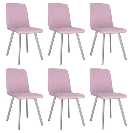 Vidaxl Jedálenské stoličky 6 ks, ružové, zamat