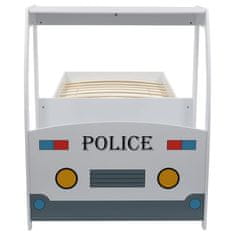 Vidaxl Detská posteľ policajné auto, matrac, 90x200 cm, H3