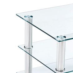 Vidaxl TV stolík priehľadný 120x40x40 cm tvrdené sklo