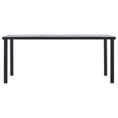 Vidaxl Jedálenský stôl, čierna a betónovo sivá 180x90x75 cm, MDF