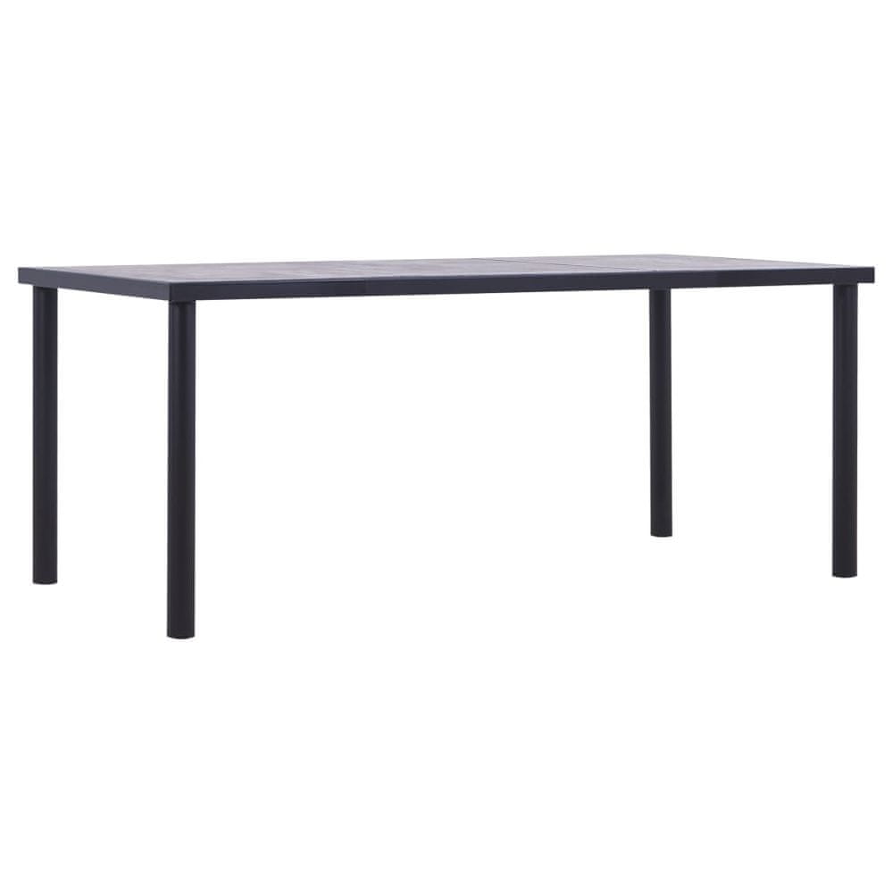 Petromila vidaXL Jedálenský stôl, čierna a betónovo sivá 180x90x75 cm, MDF