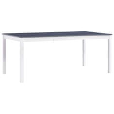 Vidaxl Jedálenský stôl, biely a sivý 180x90x73 cm, borovicové drevo
