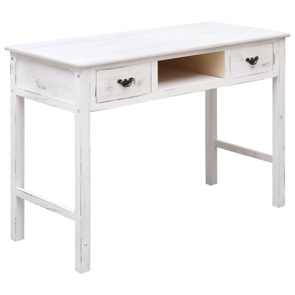 Petromila vidaXL Konzolový stolík starožitný biely 110x45x76 cm drevený