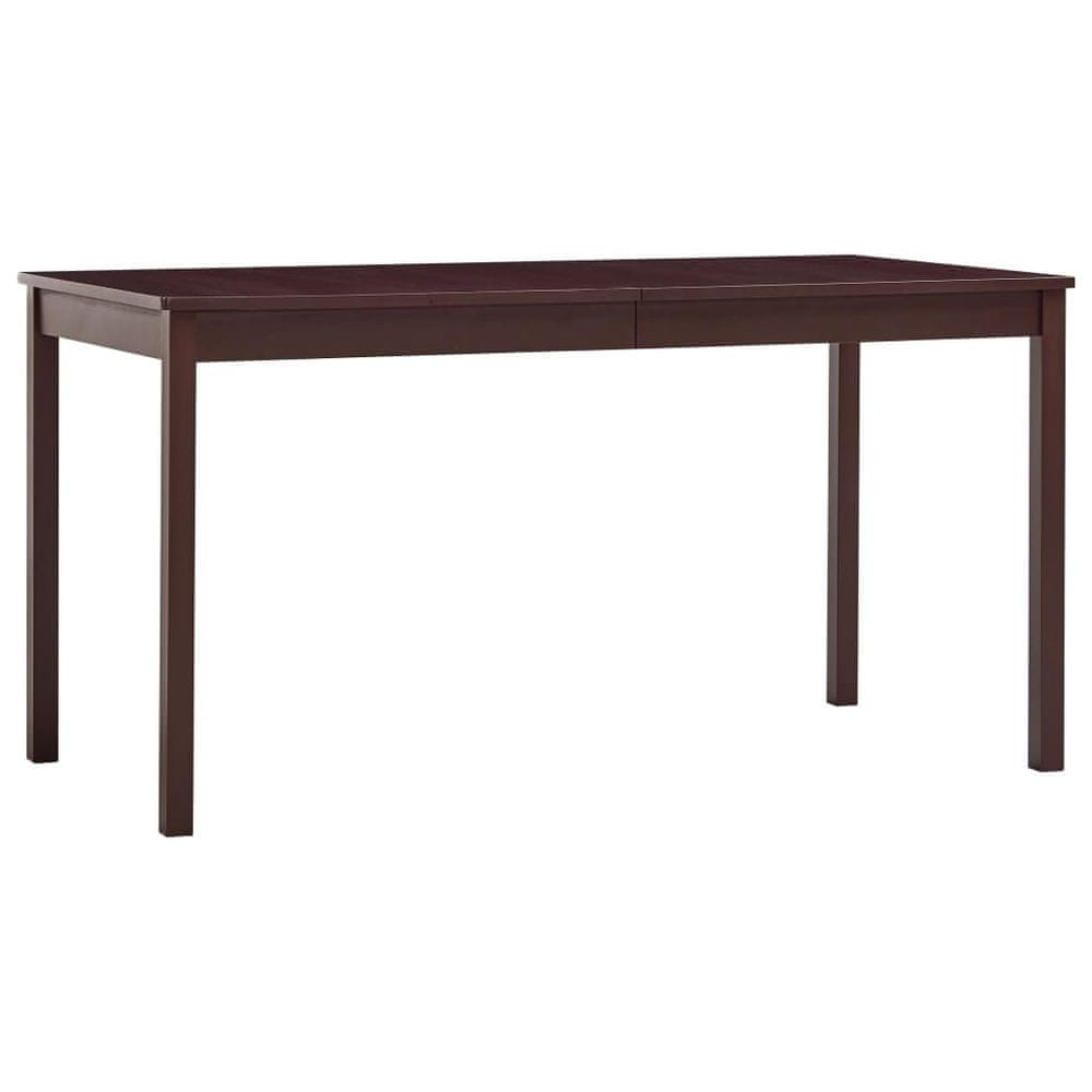 Petromila vidaXL Jedálenský stôl, tmavohnedý 140x70x73 cm, borovicové drevo