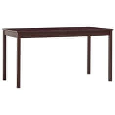 Vidaxl Jedálenský stôl, tmavohnedý 140x70x73 cm, borovicové drevo