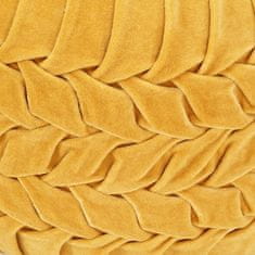 Vidaxl Taburetka žltá 40x30 cm bavlnený zamat nariasený dizajn