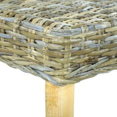 Vidaxl Lavička 110 cm prírodný kubu ratan a masívne mangovníkové drevo