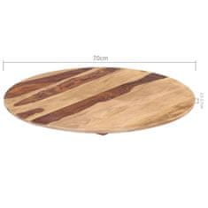 Vidaxl Stolová doska, drevený masív sheesham, okrúhla 25-27 mm, 70 cm