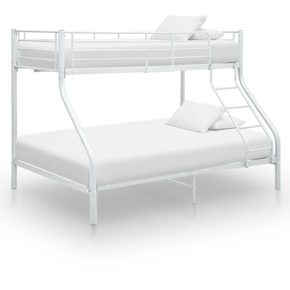 Petromila vidaXL Rám poschodovej postele biely kovový 140x200/90x200 cm