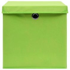 shumee Úložné boxy s vrchnákmi 10 ks zelené 32x32x32 cm látkové