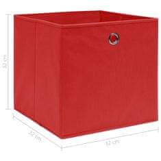 Greatstore Úložné boxy 10 ks červené 32x32x32 cm látkové