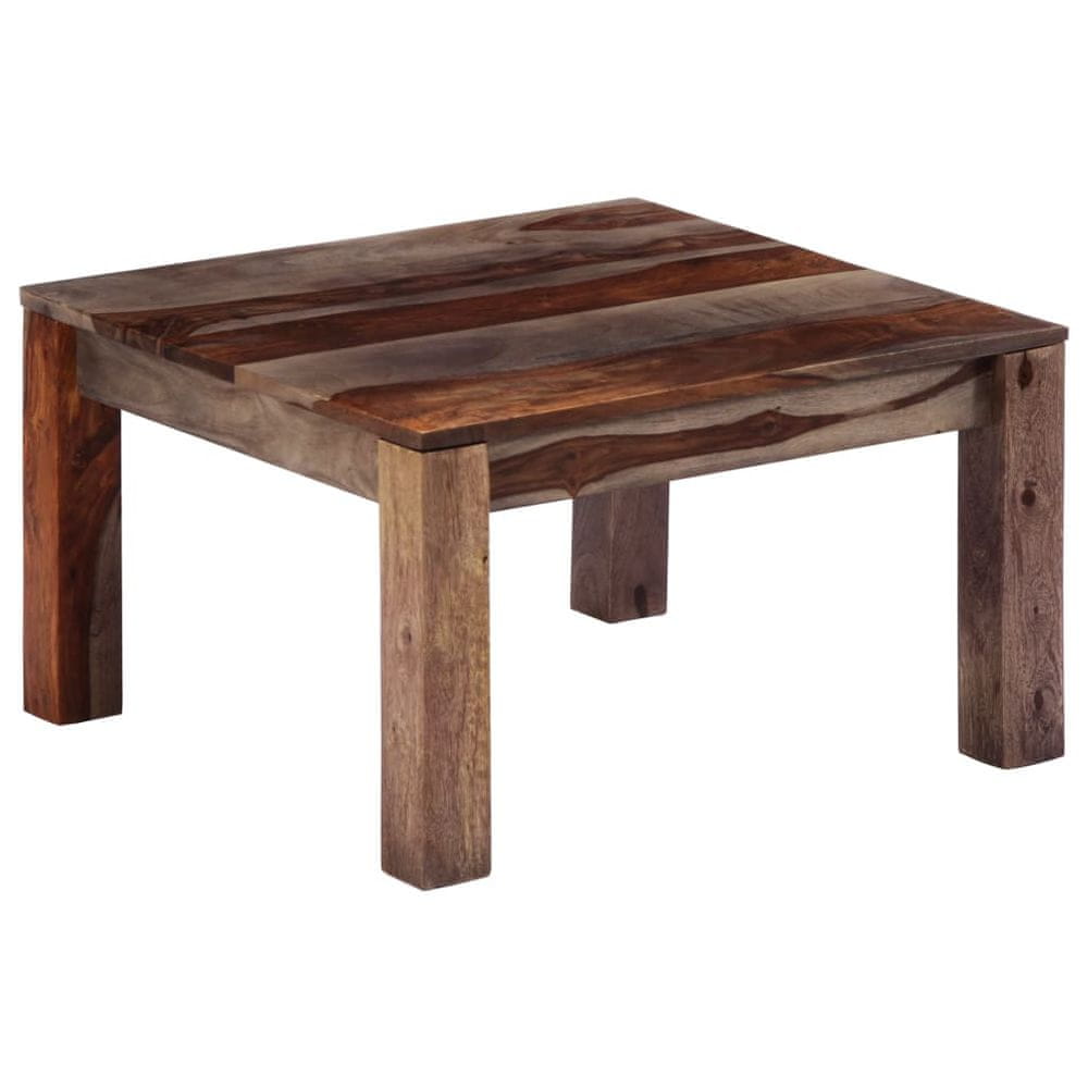 Vidaxl Konferenčný stolík, sivý 60x60x35 cm, drevený masív sheesham