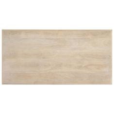 Vidaxl Jedálenský stôl biely 120x60x75 cm masívne mangovníkové drevo
