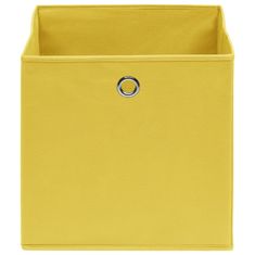 shumee Úložné boxy 10 ks žlté 32x32x32 cm látkové
