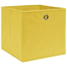 shumee Úložné boxy 10 ks žlté 32x32x32 cm látkové