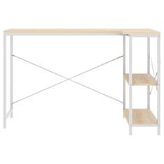 Petromila vidaXL Počítačový stôl biely a dubový 110x72x70 cm drevotrieska