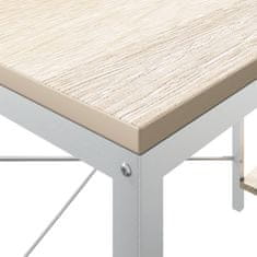 Petromila vidaXL Počítačový stôl biely a dubový 110x72x70 cm drevotrieska