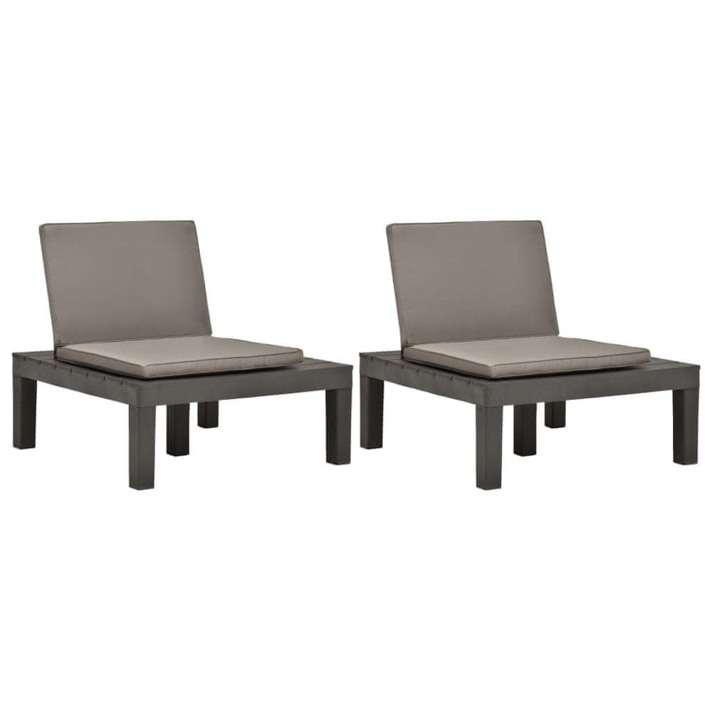 Petromila vidaXL Záhradné stoličky s podložkami 2 ks plast antracitové