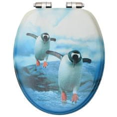 Petromila vidaXL WC sedadlá s poklopom s pomalým uzatváraním 2 ks MDF dizajn s tučniakmi