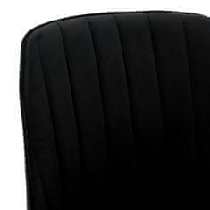 Vidaxl Otočná stolička, čierna, čalúnená zamatom
