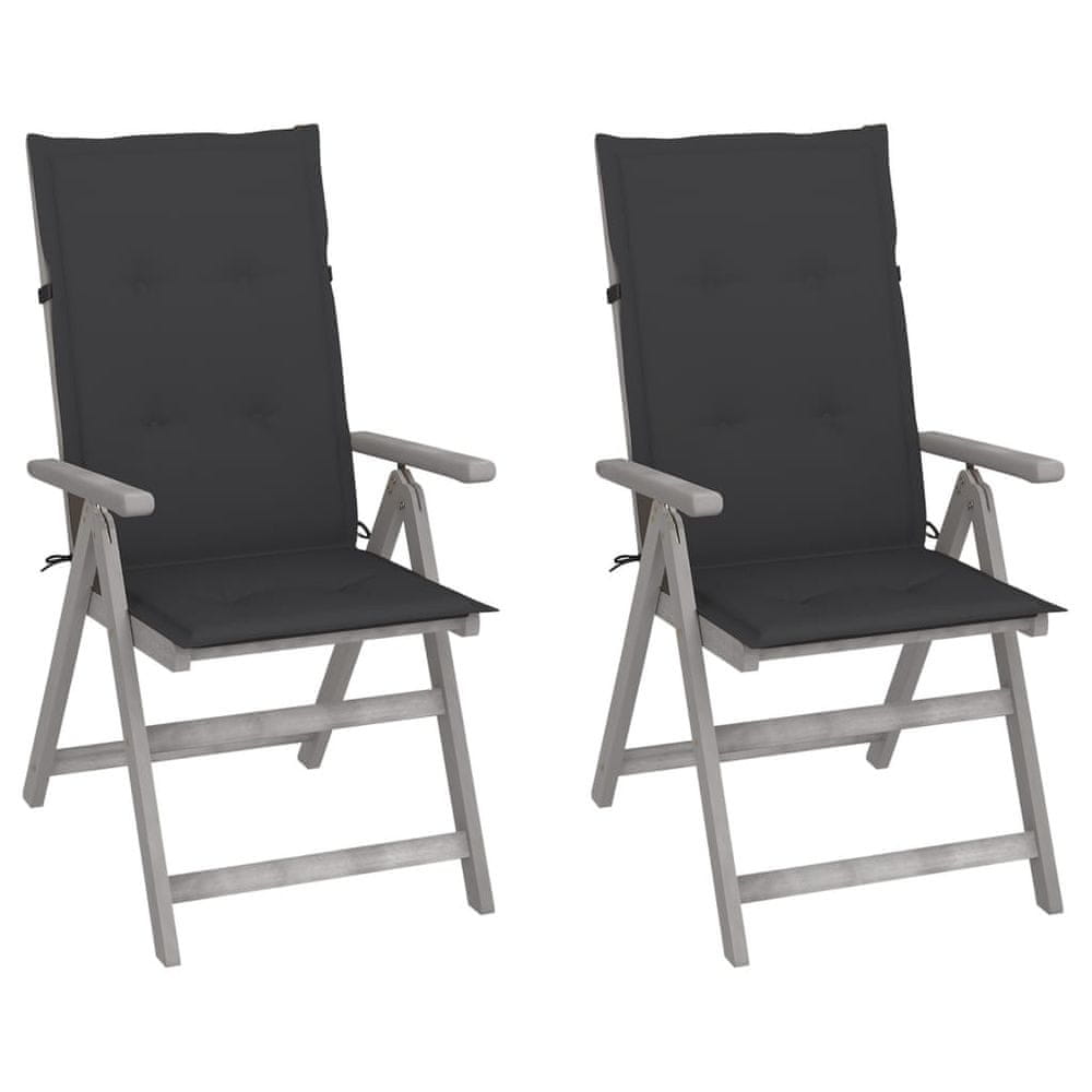 Petromila vidaXL Záhradné sklápacie stoličky 2 ks s podložkami akáciový masív