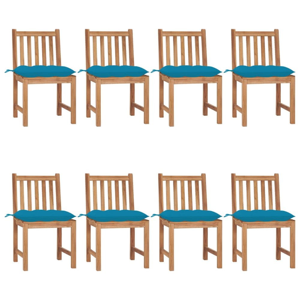 Petromila vidaXL Záhradné stoličky 8 ks s podložkami tíkový masív