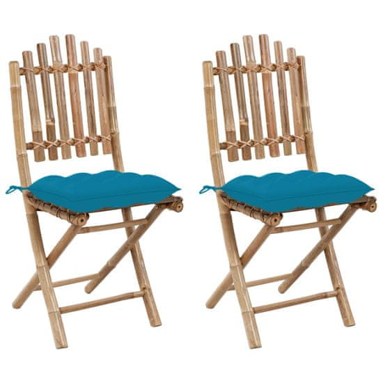 Petromila vidaXL Skladacie záhradné stoličky s podložkami 2 ks bambus