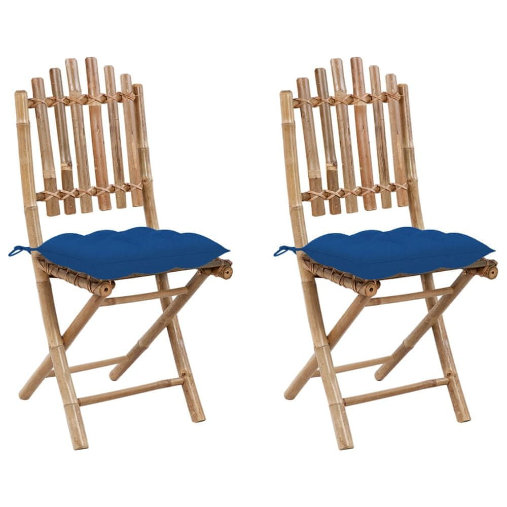 Petromila vidaXL Skladacie záhradné stoličky s podložkami 2 ks bambus