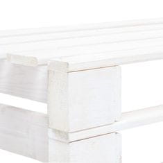 Vidaxl Záhradná lavička z paliet, drevo, biela