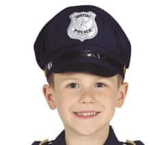 Guirca Detská policajná čiapka modrá s odznakom