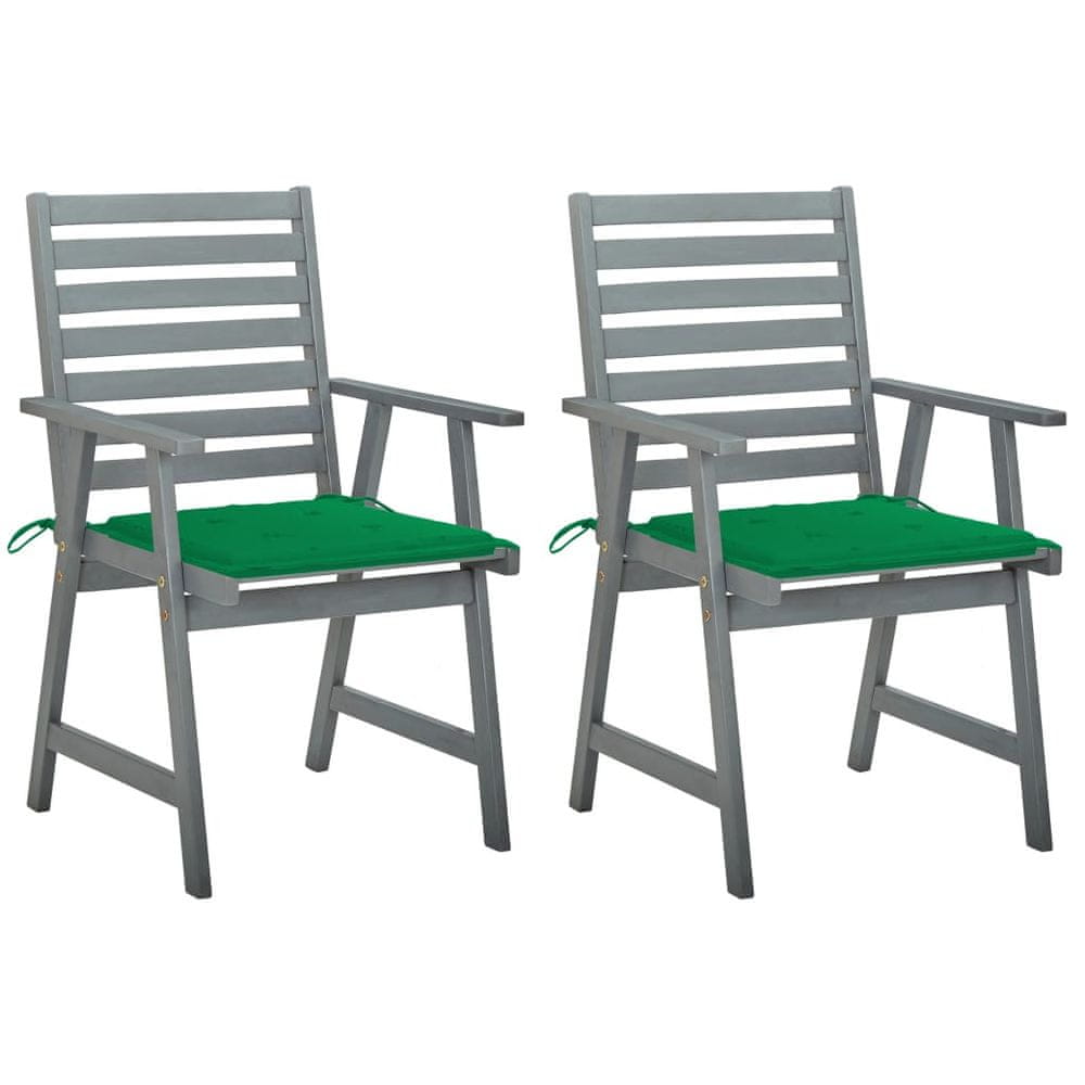 Petromila vidaXL Záhradné jedálenské stoličky s vankúšmi 2 ks akáciový masív