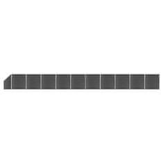 Vidaxl Sada plotových panelov WPC 1830x(105-186) cm čierna